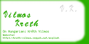 vilmos kreth business card